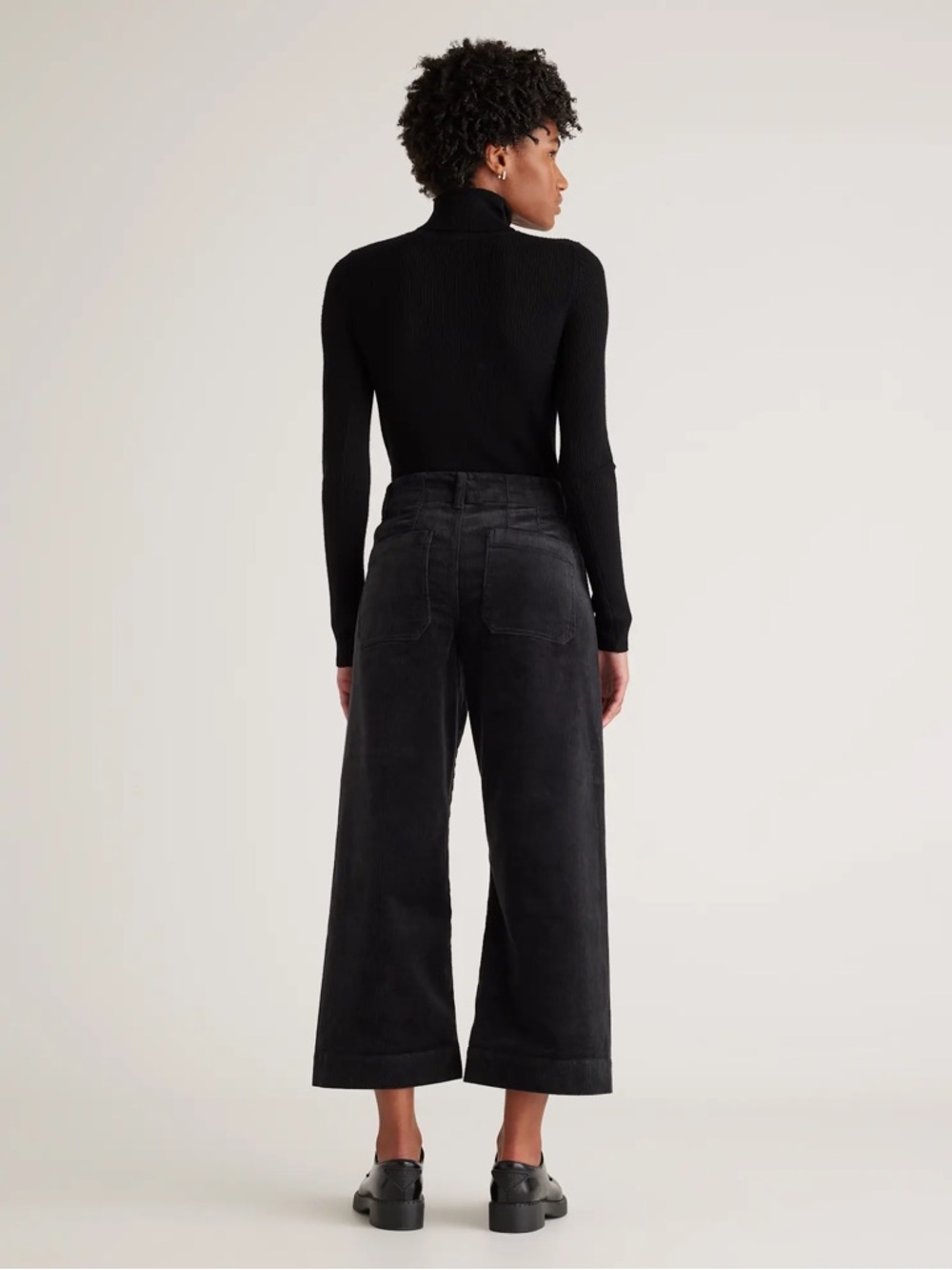 Quince Organic Stretch Corduroy Cropped Wide Leg Pants - Picture 2 of 6